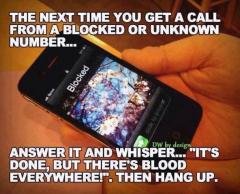 how to handle calls from a blocked number hehe