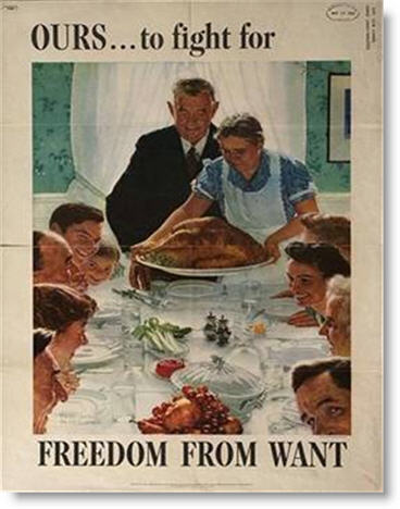 WWII Rockwell Thanksgiving poster