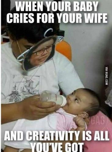 What to do when the baby is crying for your wife lol