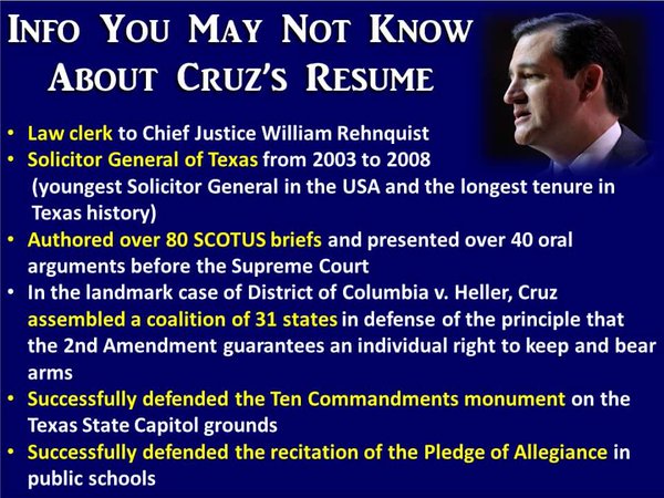 Info you may not know about Ted Cruz Resume