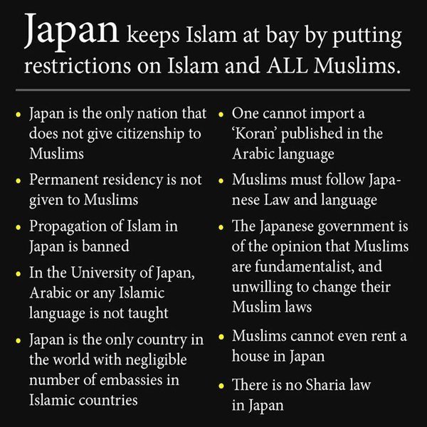 Japan keeps Islam at bay