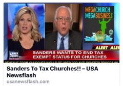 Bernie Sanders Wants to End Tax Exemptions for Churches