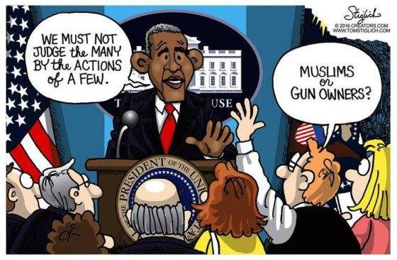 We must not judge the many by the actions of a few Muslims or Gun Owners