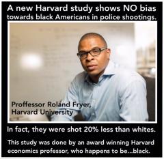 Harvard Study Shows NO bias towards black Americans in police shootings