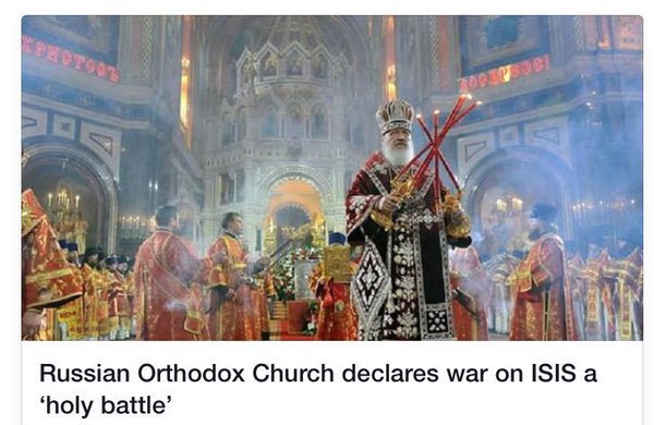 Russian orhodox church declares war on ISIS a holy battle