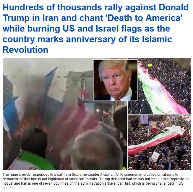 hundreds of thousands in Iran chant death to America