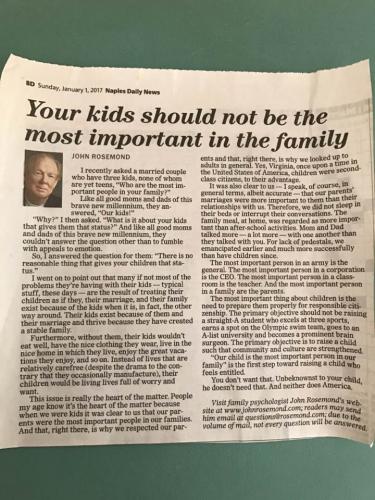 Your kids should not be the most important in your family