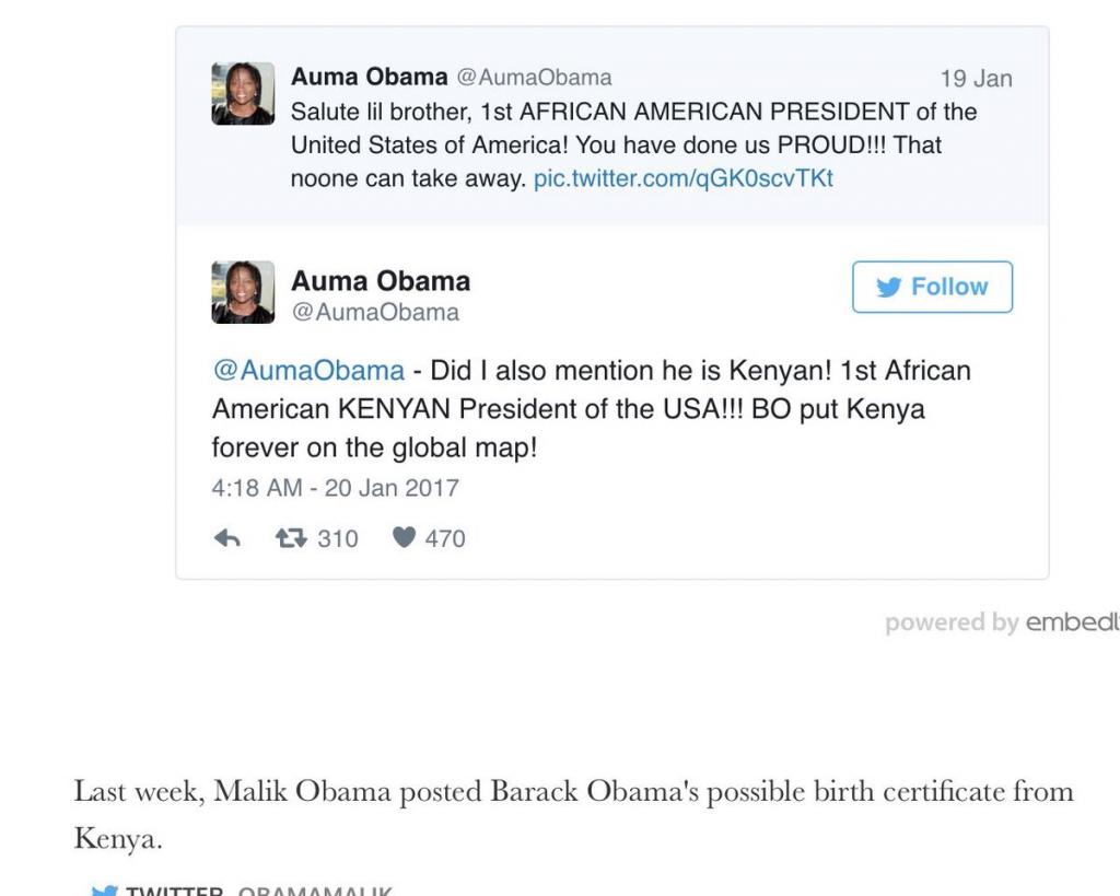 Auma Obama brags that her brother Barack Obama is Kenyan