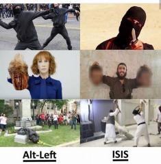 What does Alt Left have in common with ISIS