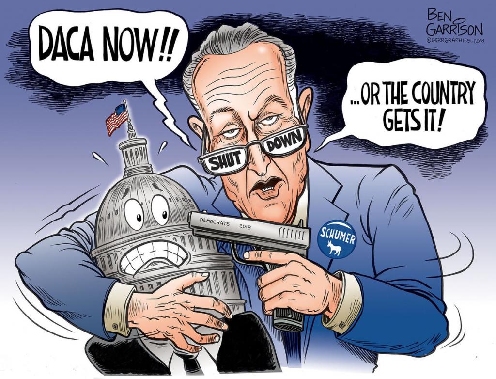 Ben Garrison grrrgraphics Schumer holds America Hostage for Illegals