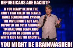 If you think Republicans are racists you might be brainwashed