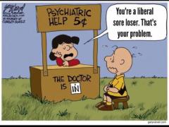 Peanuts Meme Lucy Diagnoses Charlie Brown as a Sore Loser Liberal