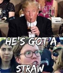 OMG Trump used a straw!
