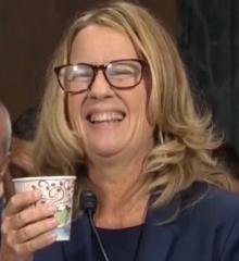 Christine Blasey Ford Kavanaughs Accuser laughing it up at the hearing