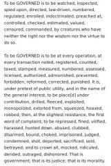 TO BE GOVERNED