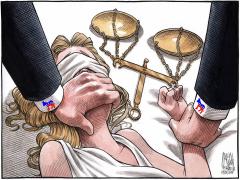 The Democrats have stripped off the scales of Justice America is - due process - innocent until proven guilty