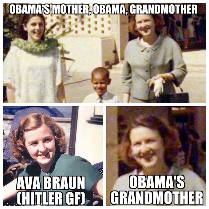 Barack Hussein Obamas Grandmother looked identical to Ava Braun Hitlers Girl Friend