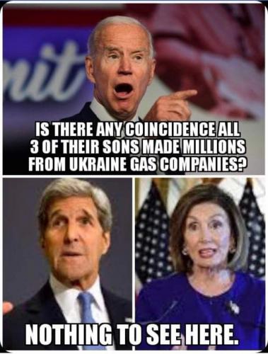 Joe Biden John Kerry Nancy Pelosi all 3 have sons who made millions from Ukraine Oil Companies