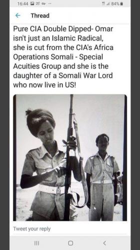 Ilhan Omar rifle training Her father is referred as a Somali War Lord