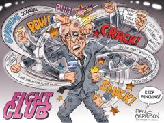 Biden is punching himself out Ben Garrison GrrrGraphics cartoon
