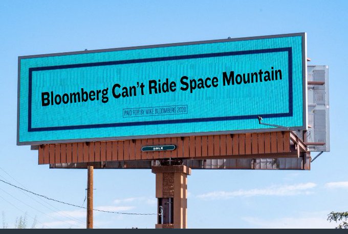 Bloomberg Is Not Tall Enough To Ride Space Mountain