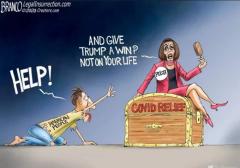 Pelosi admitted she witheld covid relief to hurt Trump Branco cartoon