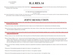 Democrats Introduce HJ res 14 to abolish the electoral college