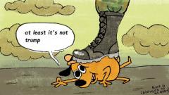 FASCIST BOOT ON YOUR HEAD hey at least it is not Trump cartoon