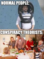 normal people vs conspiracy theorists