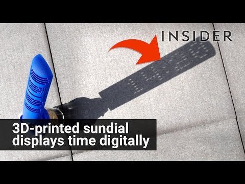 3D printed sundial displays the time digitally