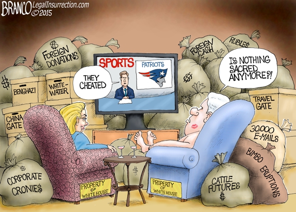 The patriots cheated - so say bill and hillary clinton