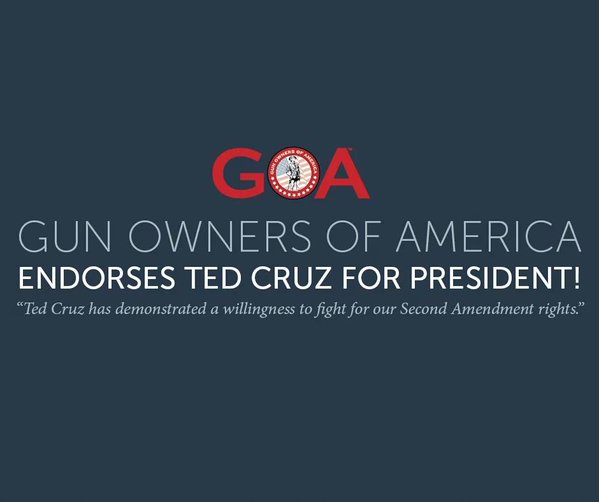 GOA Gun Owners of America endorses Ted Cruz for President