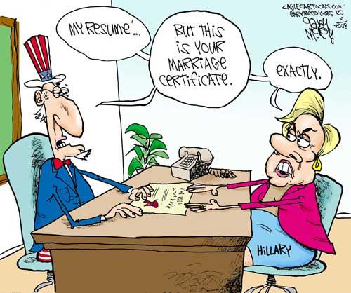 Hillary Clintons Resume is her Marriage Certificate