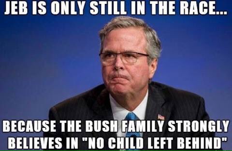 Jeb Bush still only in race because family believes in No Child Left Behind