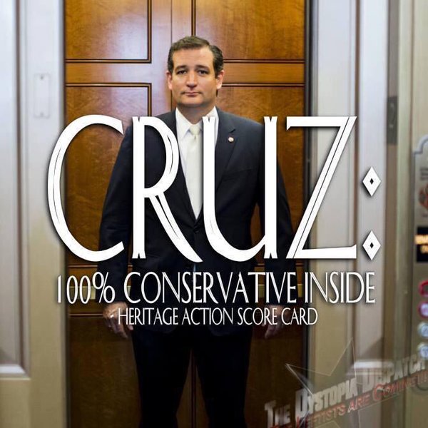 Cruz 100 Percent Conservative Inside Heritage Action Score Card