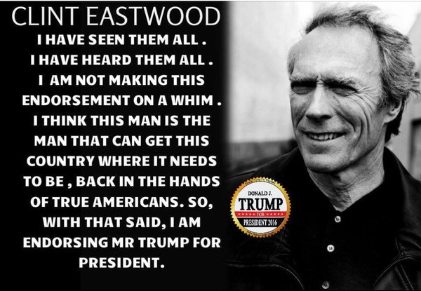 Clint Eastwood Endorses Donald Trump