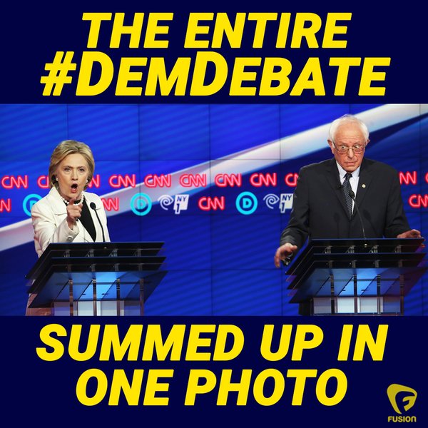 The Democrat Debate summed up in one photo