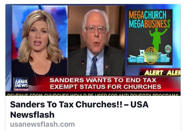 Bernie Sanders Wants to End Tax Exemptions for Churches