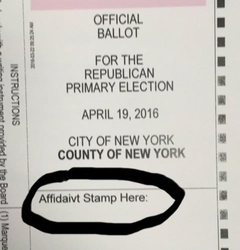 NY Republican Ballot misspelled affidavit