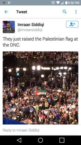 No American Flags at DNC but a Palestinian flag was raised