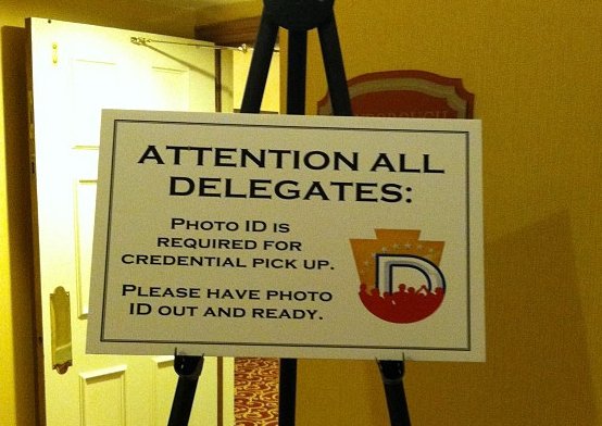 You need an ID to enter the DNC but not one to vote for representatives according to the Democrats