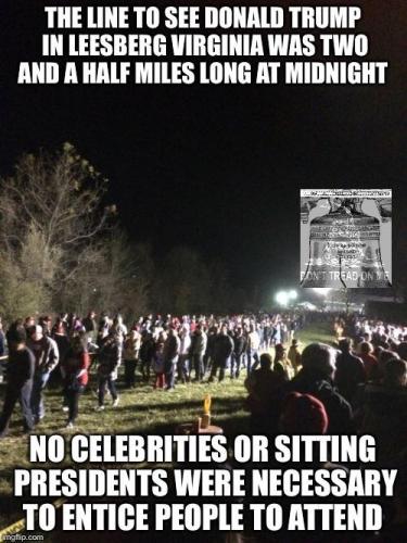 Line to see Trump 2 and a half miles long at midnight