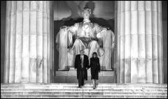 Donald and Melania Trump at the Lincoln Memorial the day before his inauguration