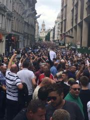 ten thousand british football lads alliance march in London against Islam