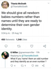 give babies numbers