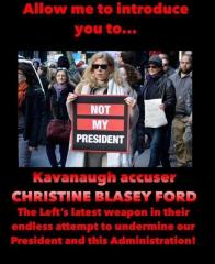 Christine Blasey Ford Kavanaugh Accuser Holding Trump Not My President Sign