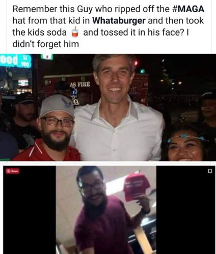 Beto ORourke embraces man who stole kids MAGA hat in restaurant