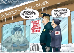 Branco cartoon should frozen outdoor diners count as a covid 19 death