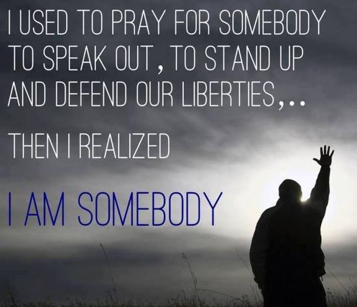 I used to pray for somebody to help Then I realized I am somebody